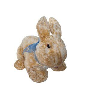 Easter Bunny Rabbit Brown White Plush Stuffed Animal 9.5"